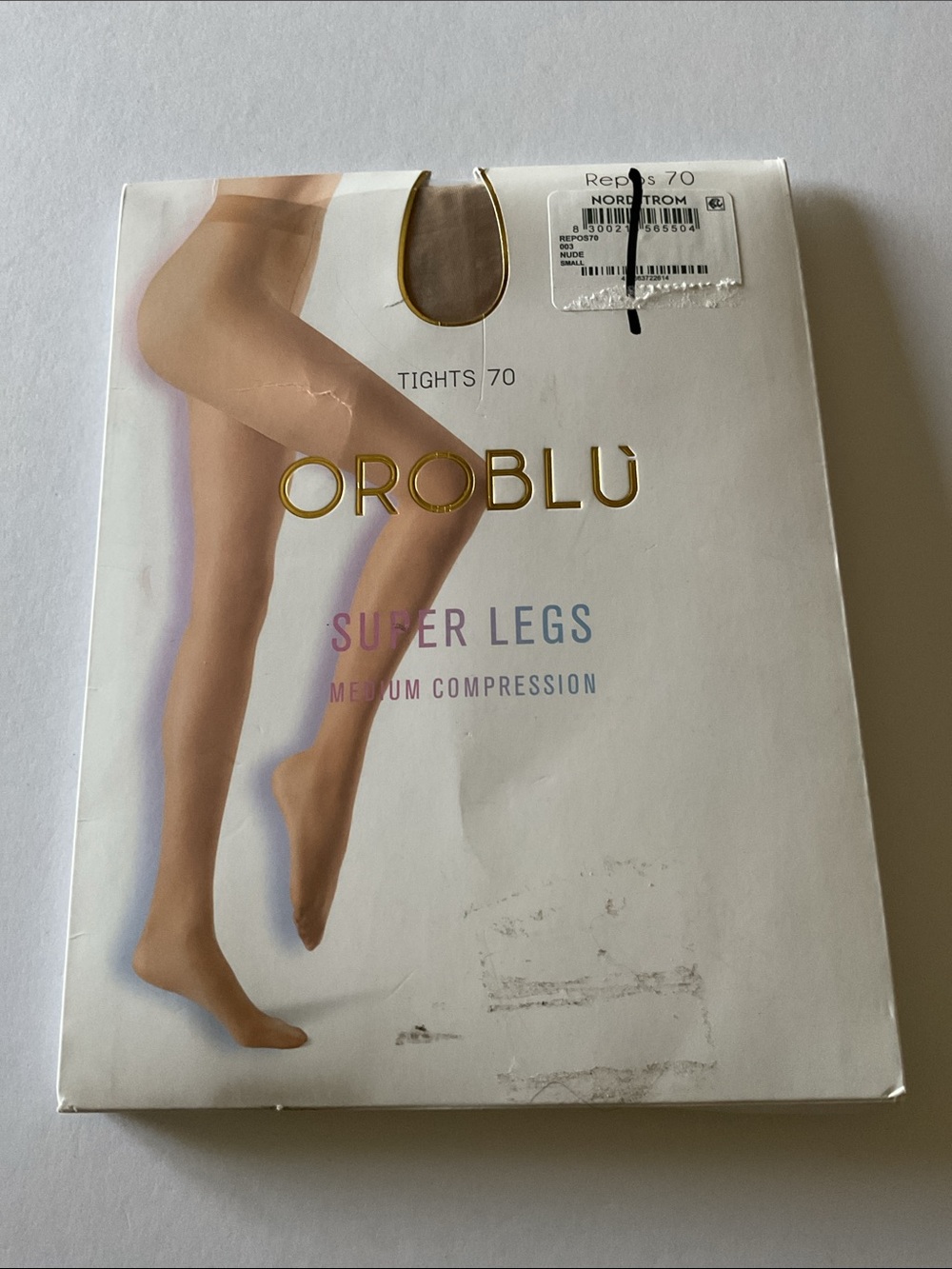 OROBLU REPOS 70 SUPER LEGS MEDIUM COMPRESSION TIGHTS NUDE SMALL NWT